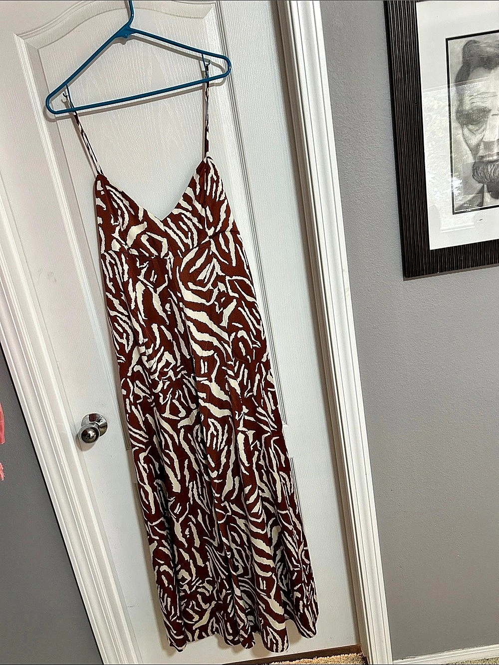 Anthropologie Bishop + Young Cooper Zebra Print Maxi Dress Size Medium NWT